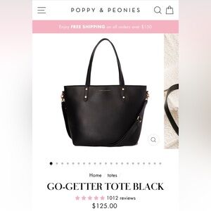 Poppy & Peonies Go-Getter Tote in Black